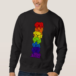 Dogs Stack Rainbow LGBT Gay Les Trans Pride Pet Sweatshirt