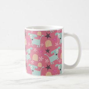 Dogs, Stars, and Flowers Coffee Mug