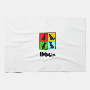 Dogs styles tea towel