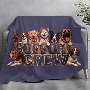 Dogs Support Crew Multi Breed Owner Blue Dog Lover Fleece Blanket