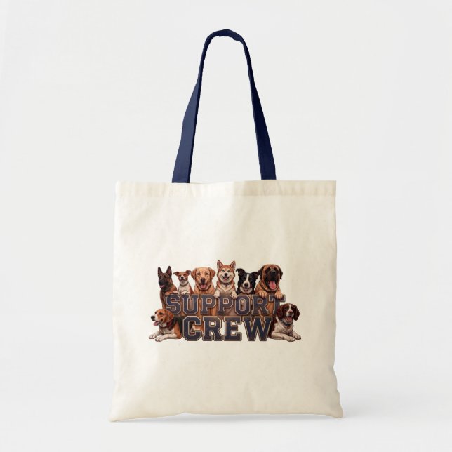 Dogs Support Crew | Multi Breed Owner Dog Lover Tote Bag (Front)