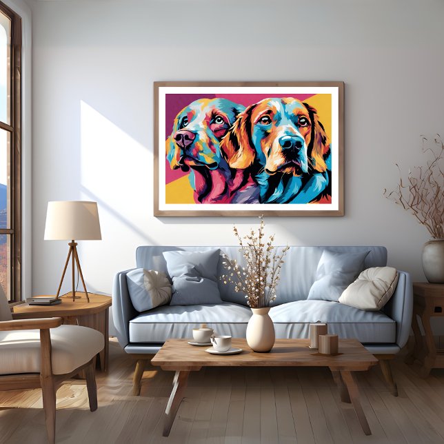 Dogs Together Pop Art Poster (Dogs Together Pop Art Poster)