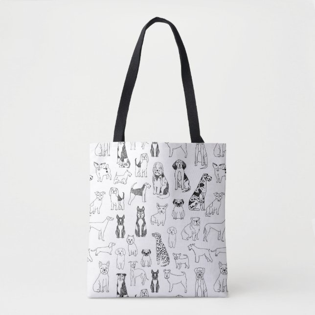 Dogs Tote Bag - dog design, dog tote (Front)