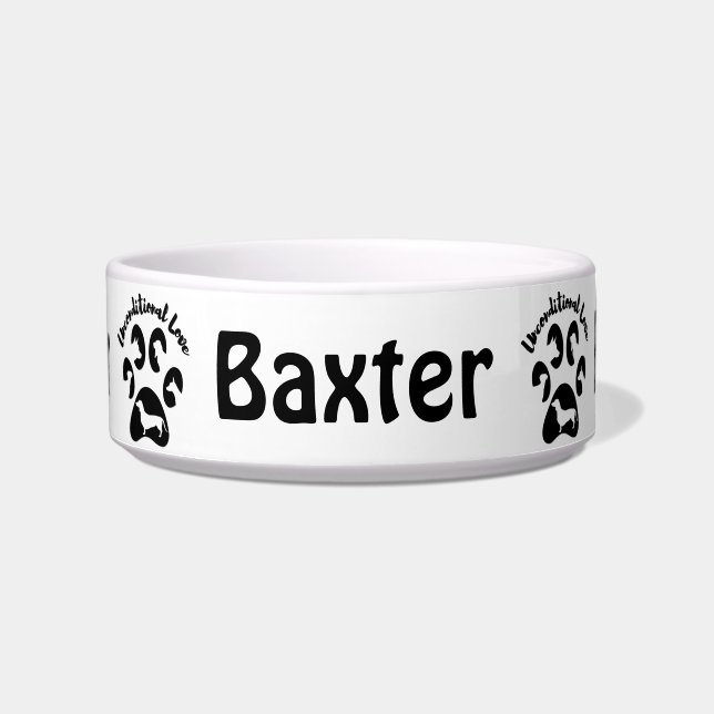 Dog's Unconditional Love Ceramic Pet Bowl (Front)
