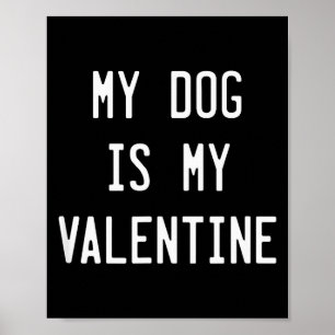 Dogs Valentines Day Gift, My Dog Is My Valentine  Poster