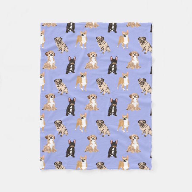 Dogs Vector Seamless Pattern Fleece Blanket (Front)