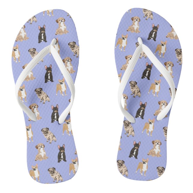 Dogs Vector Seamless Pattern Thongs (Footbed)