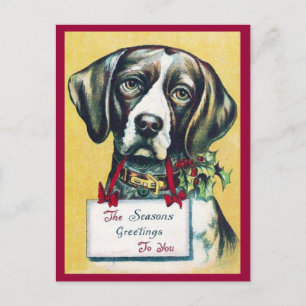 Dog's Vintage Holiday Postcard
