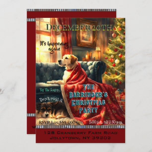 Dogs waiting 4 that Annual Holiday Christmas Party Invitation