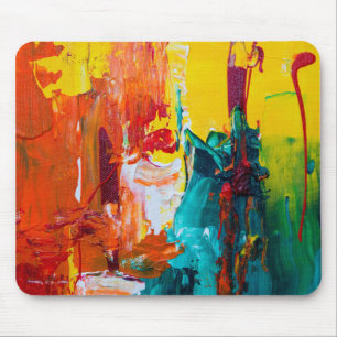 Dogs Who Paint (Funky Abstract Expressionism Art) Mouse Pad