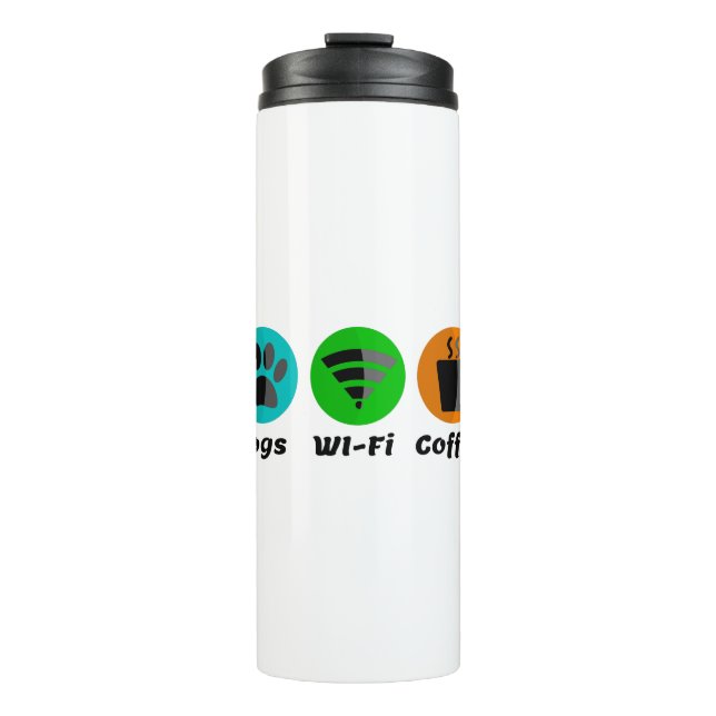 Dogs Wi-Fi And Coffee Thermal Tumbler (Front)