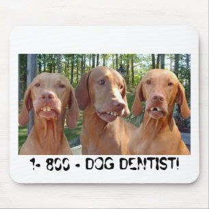DOGS WITH BUCK TEETH 1-800-DOG DENTIST MOUSEPAD