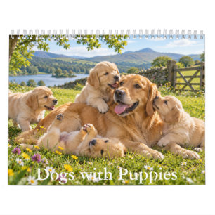 Dogs with Puppies Scenic Calendar