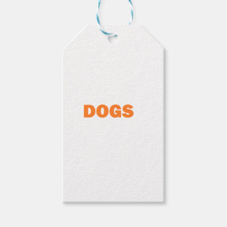 DOGS word in yellow Gift Tags