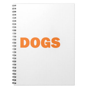 DOGS word in yellow Notebook