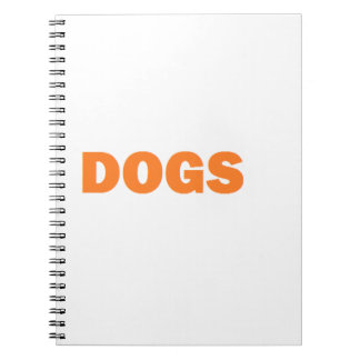 DOGS word in yellow Notebook