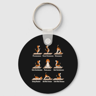 Dogs Yoga - Exercises Poses Lance Meditative Fun Key Ring