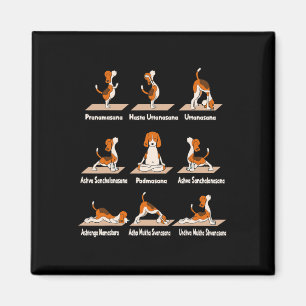 Dogs Yoga - Exercises Poses Lance Meditative Fun Magnet