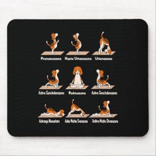 Dogs Yoga - Exercises Poses Lance Meditative Fun Mouse Pad