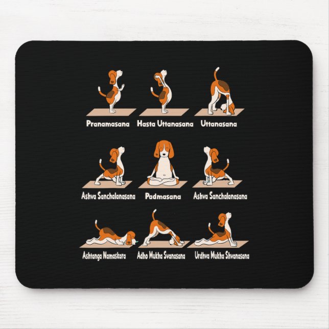Dogs Yoga - Exercises Poses Lance Meditative Fun  Mouse Pad (Front)