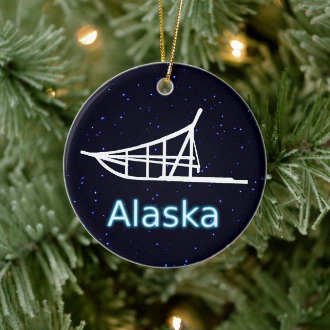 Dogsled Ceramic Tree Decoration (Tree)