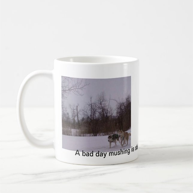 Dogsledding fun coffee mug (Left)
