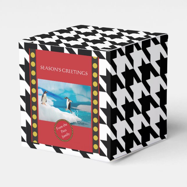 Dogtooth, Houndstooth Christmas products Favour Box (Front Side)