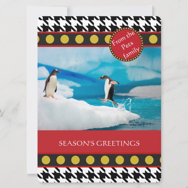Dogtooth, Houndstooth Christmas range Holiday Card (Front)