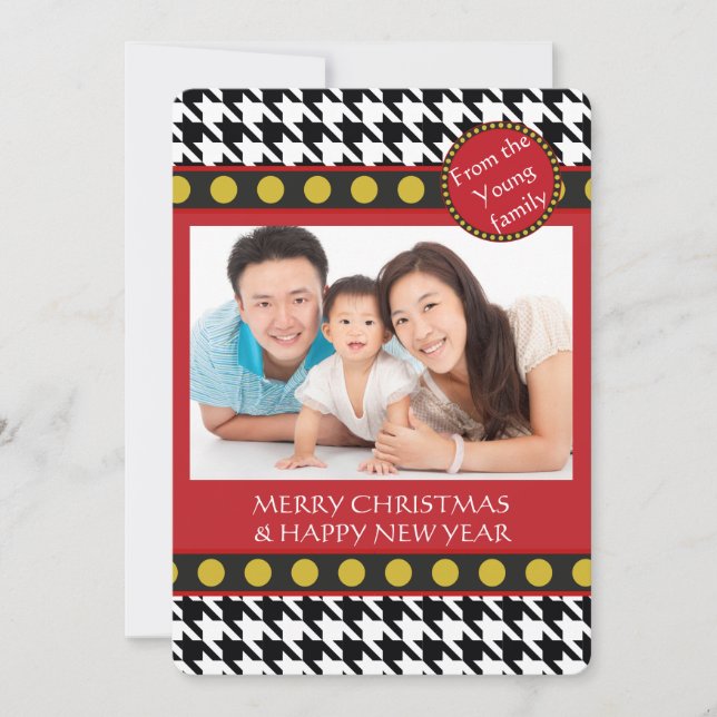Dogtooth, Houndstooth Christmas range Holiday Card (Front)