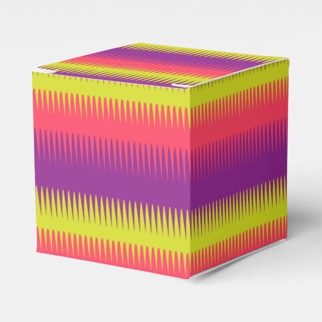 Dogtooth lines purple pink lime green gift box (Front Side)