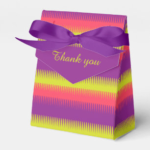 Dogtooth lines purple pink lime thank you gift box