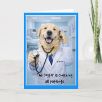 Dogtor Checking On You Get Well Card ST-3