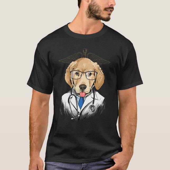 Dogtor Labrador Retriever Vet Doctor Physician Pet T-Shirt (Front)