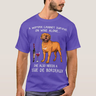 Dogue Bordeaux and wine Funny dog T-Shirt