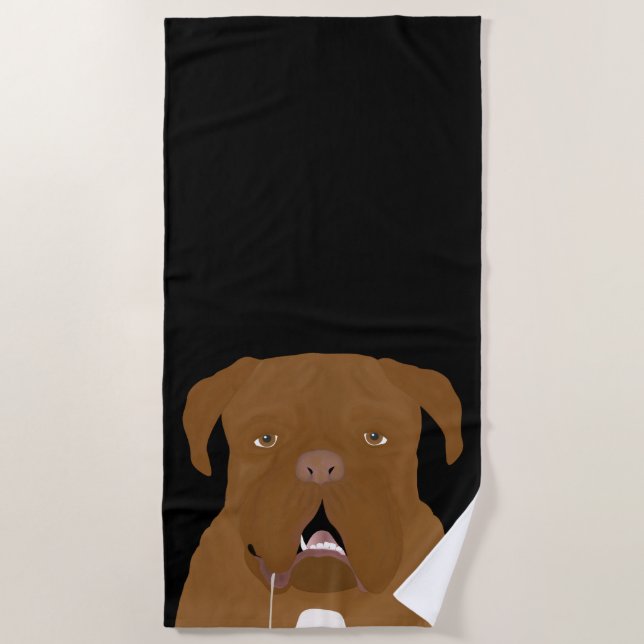 Dogue de Bordeaux Beach Towel (Front)