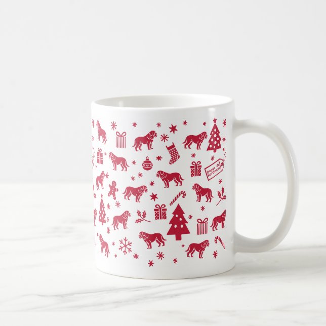 Dogue de Bordeaux Christmas Design Coffee Mug (Right)