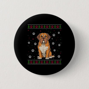 Dogue De Bordeaux Christmas Sweater Xmas Pet Dog L 6 Cm Round Badge