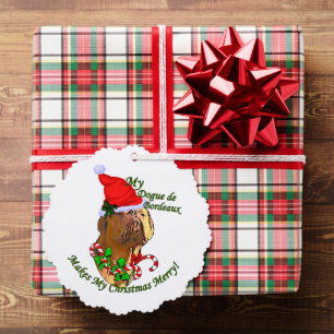 Dogue de Bordeaux Christmas Tree Decoration Card