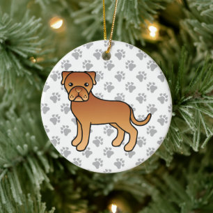 Dogue De Bordeaux Cute Cartoon Dog Ceramic Ornament