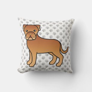 Dogue De Bordeaux Cute Cartoon Dog Cushion