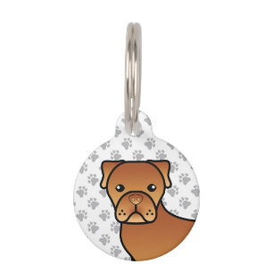 Dogue De Bordeaux Cute Cartoon Dog & Pet's Info Pet Tag