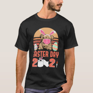 Dogue De Bordeaux Dog Face Mask Bunny Egg Easter D T-Shirt