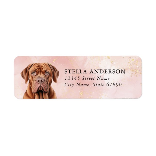 Dogue De Bordeaux Dog Return Address Labels (Front)