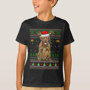 Dogue De Bordeaux Dog Ugly Christmas Sweaters Holi