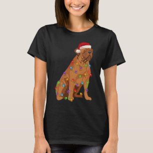 Dogue de Bordeaux French Mastiff Christmas Lights T-Shirt