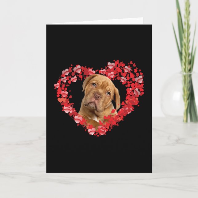 dogue de bordeaux heart gift for dog lovers card (Front)