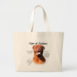 Dogue de Bordeaux History Design Large Tote Bag