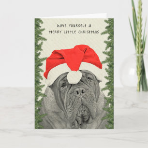 Dogue de Bordeaux Merry Little Christmas Holiday Card