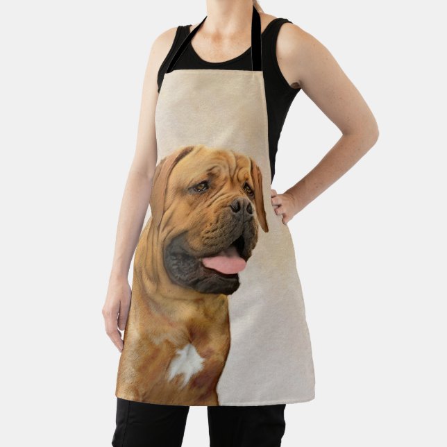 Dogue de Bordeaux Painting - Cute Original Dog Art Apron (Insitu)