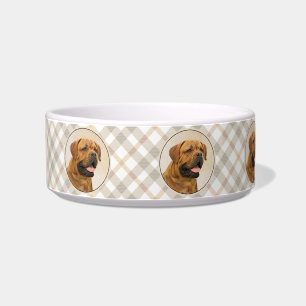 Dogue de Bordeaux Painting - Cute Original Dog Art Bowl